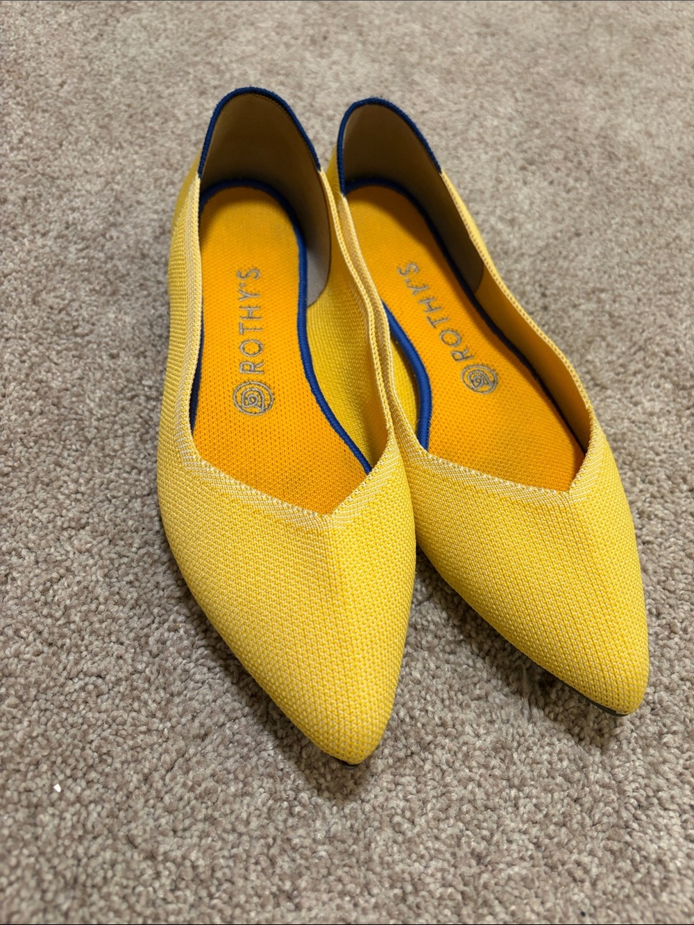 Rothy’s Yellow Pointed Toe Women's Flats